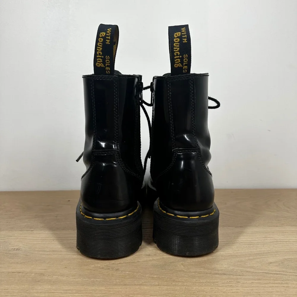 Dr. Martens Jadon Boots Men 7 Women 8 Black Patent Leather Platform Combat